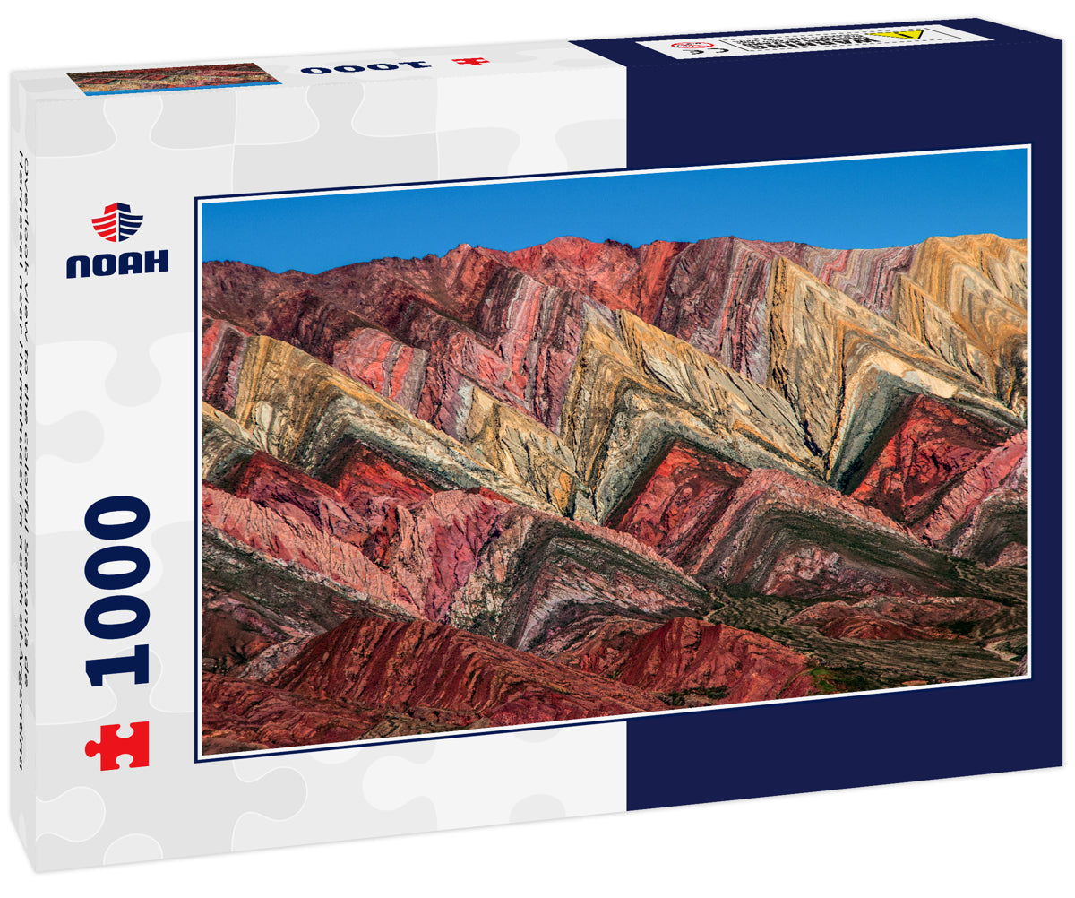 Overlook view to the colorful Serranía de Hornocal near Humahuaca in north of Argentina