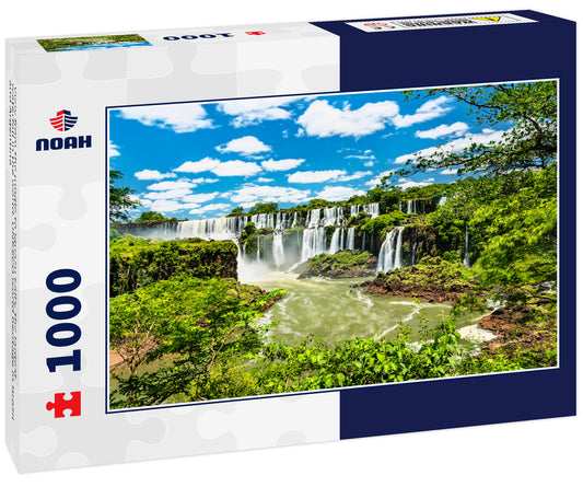 View from the jungle to Iguazu Falls, the largest waterfall in the world. UNESCO world heritage in Brazil and Argentina