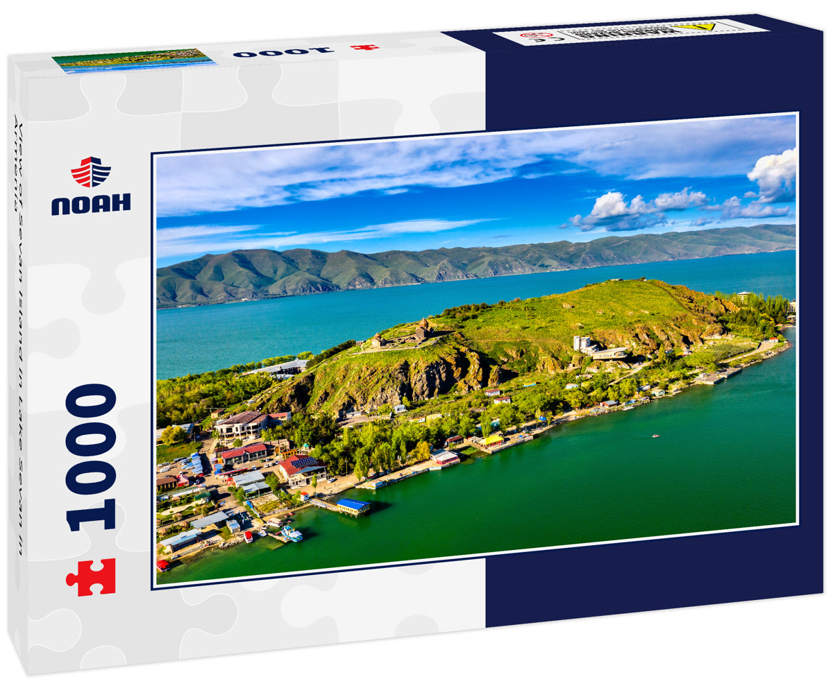 View of Sevan Island in Lake Sevan in Armenia