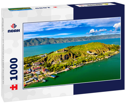 View of Sevan Island in Lake Sevan in Armenia