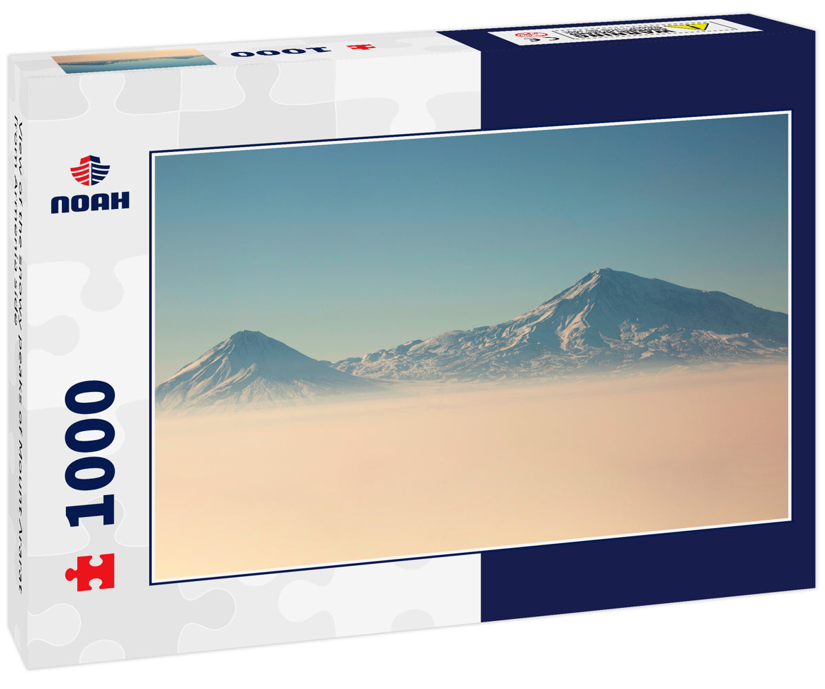 View of the snowy peaks of Mount Ararat from Armenia side