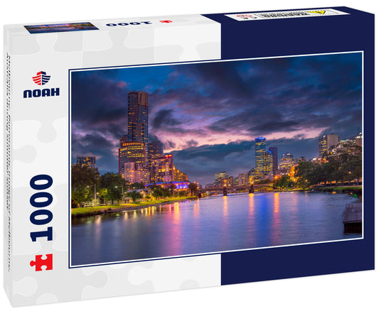 Melbourne. Panoramic image of Melbourne, Australia during summer sunset