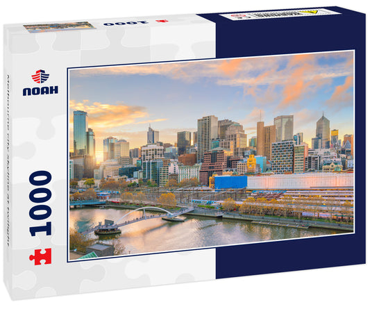 Melbourne city skyline at twilight