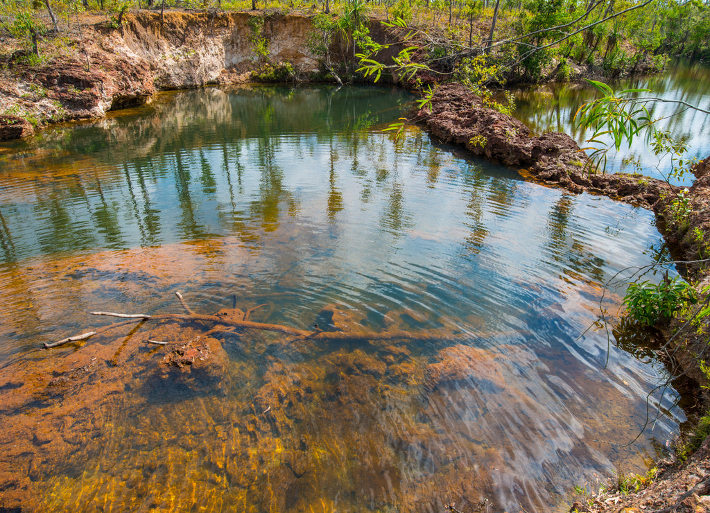 The scenery view of Mananggaymi (Scout Camp) camping area in East Arnhem Land, Northern territory state of Australia