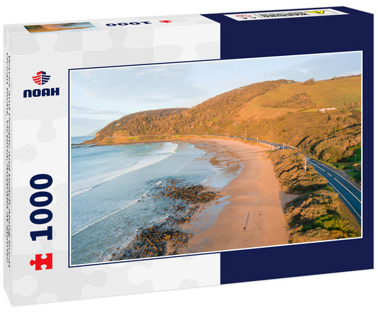 Waves and People and Beach Along Great Ocean Road, Victoria, Australia at Sunrise