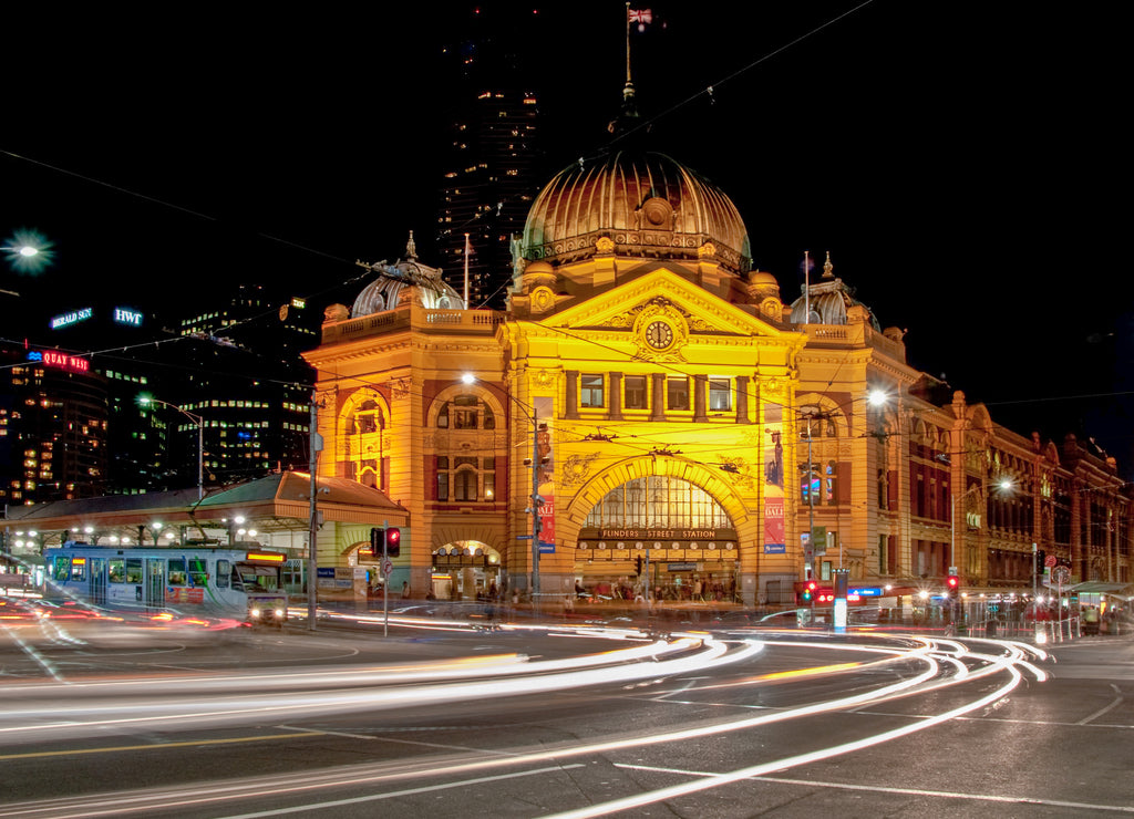 Flinders Street Station at Night - Melbourne, Australia