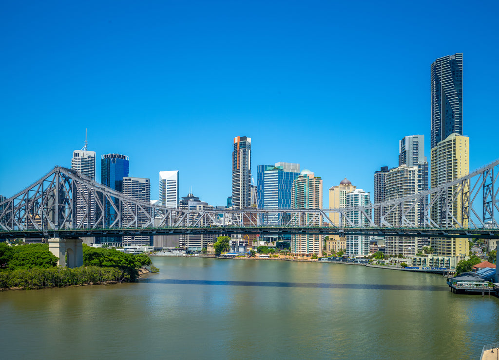 Brisbane with Story Bridge in Australia at night