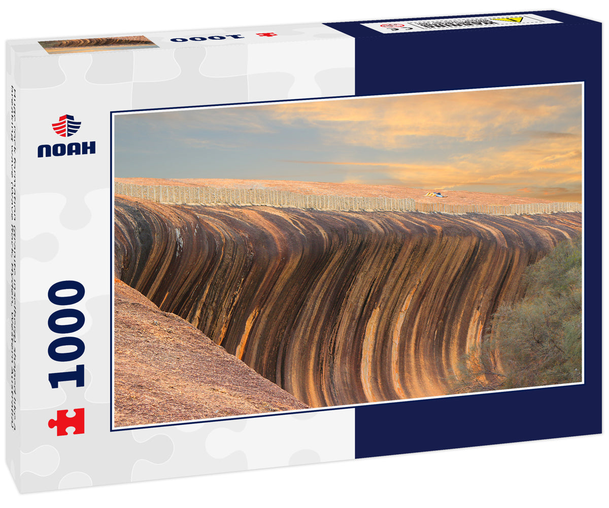 Huge rock formation (granite inselberg) shaped like a breaking wave (Wave Rock, Hyden, Western Australia)