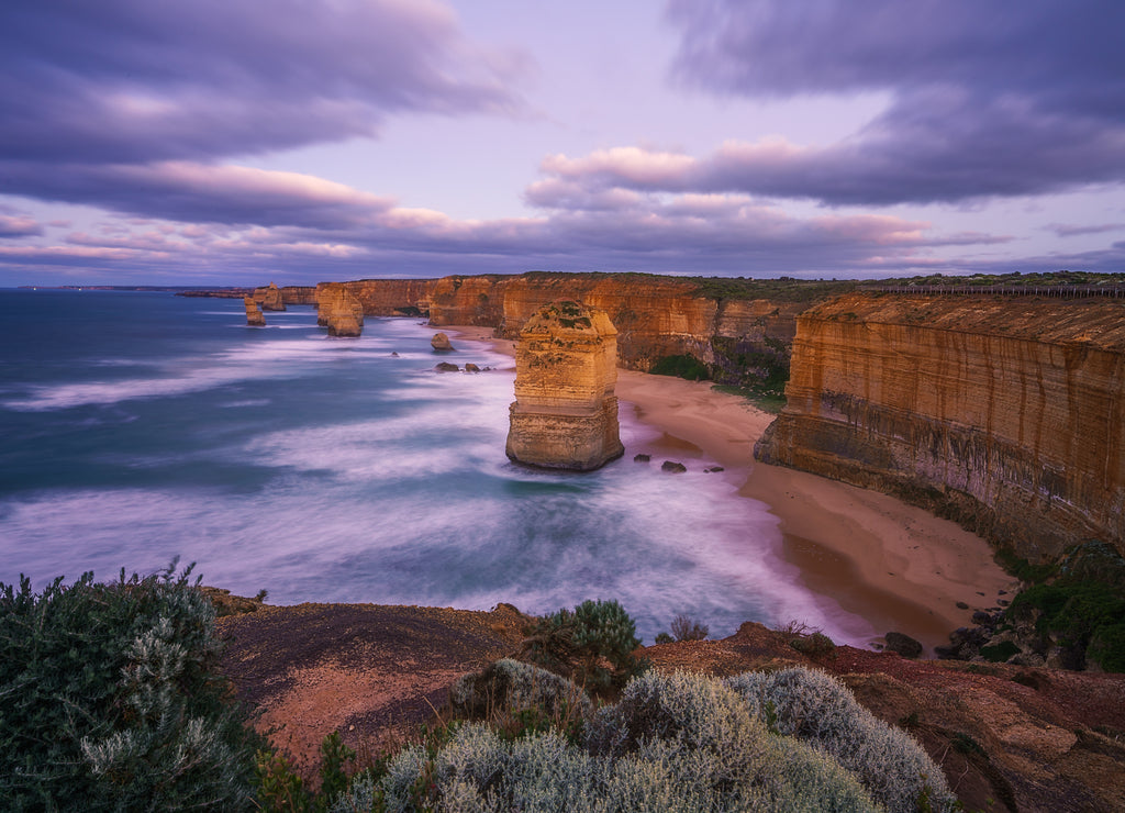 twelve apostles at sunrise, great ocean road in victoria, australia