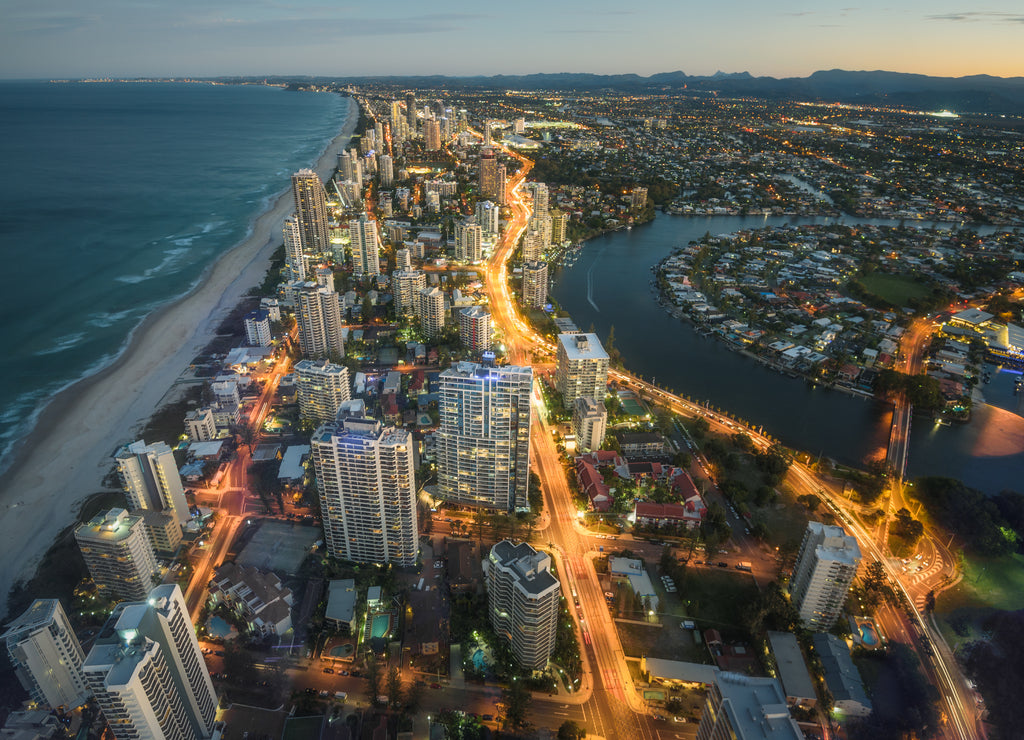 Gold Coat Skyline in Queensland, Australia