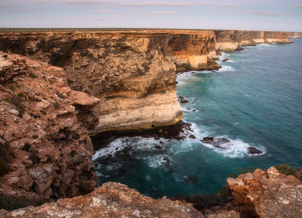 Nullarbor plain meets the sea of Great Australian Bight in South Australia