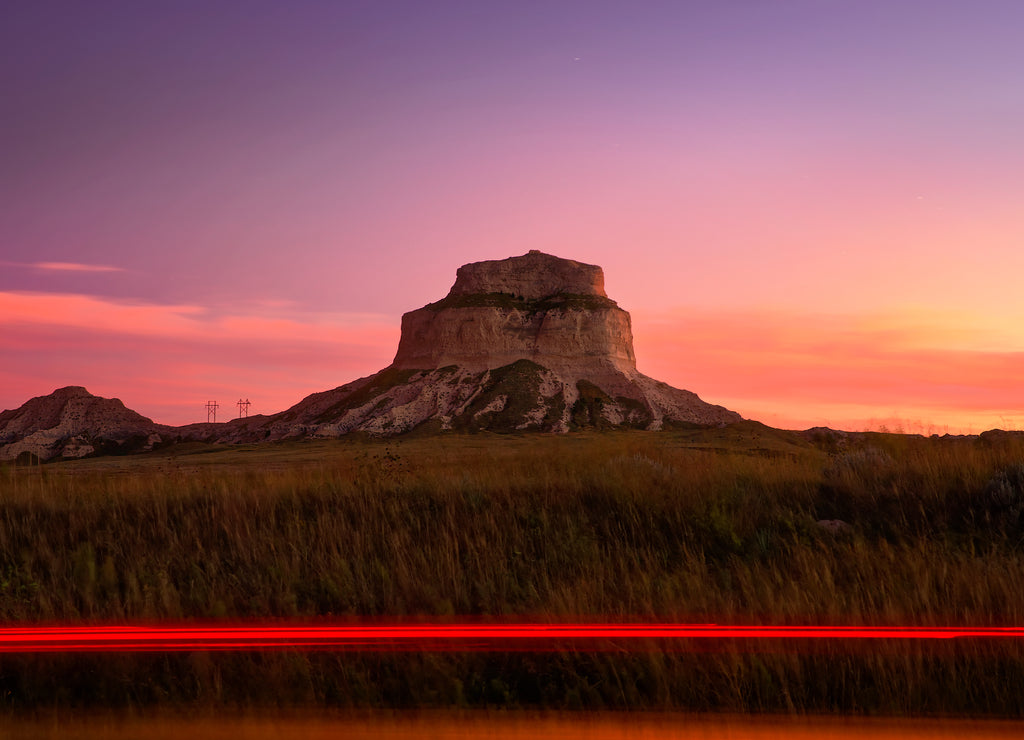 Beautiful Sunset clouds over Monument Shadows Gering Nebraska