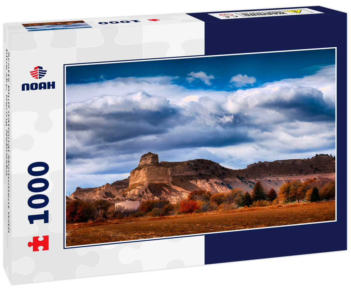 Scotts Bluff national Monument with blue sky, Gering Nebraska