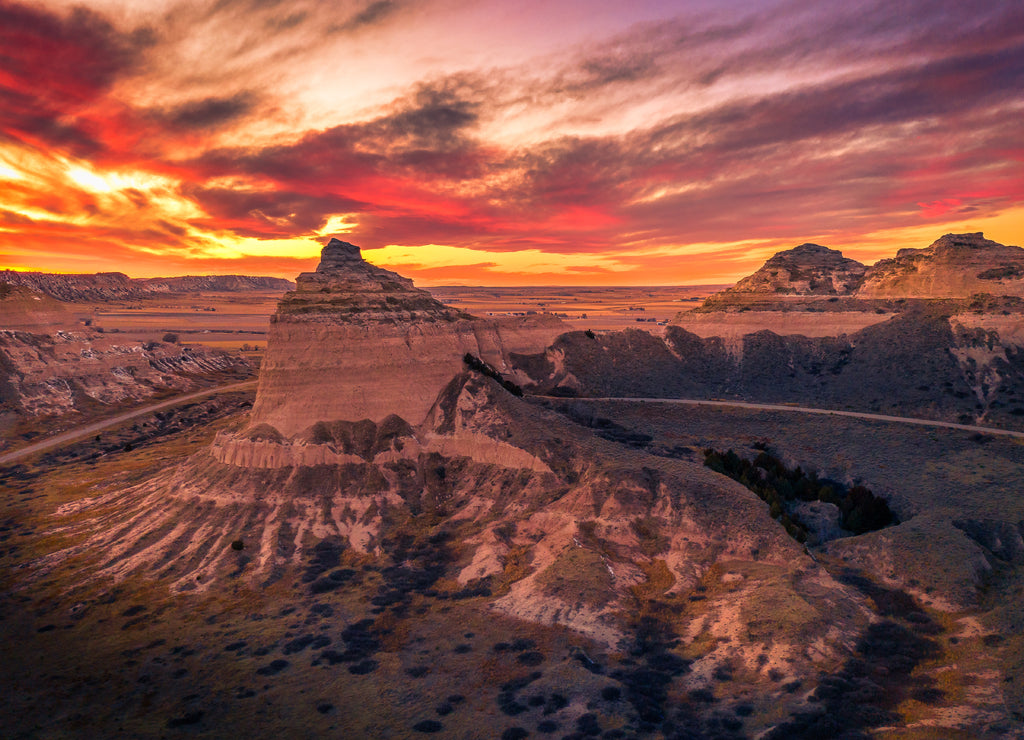 Dramatic clouds over Scottsbluff national Monument, Gering Nebraska