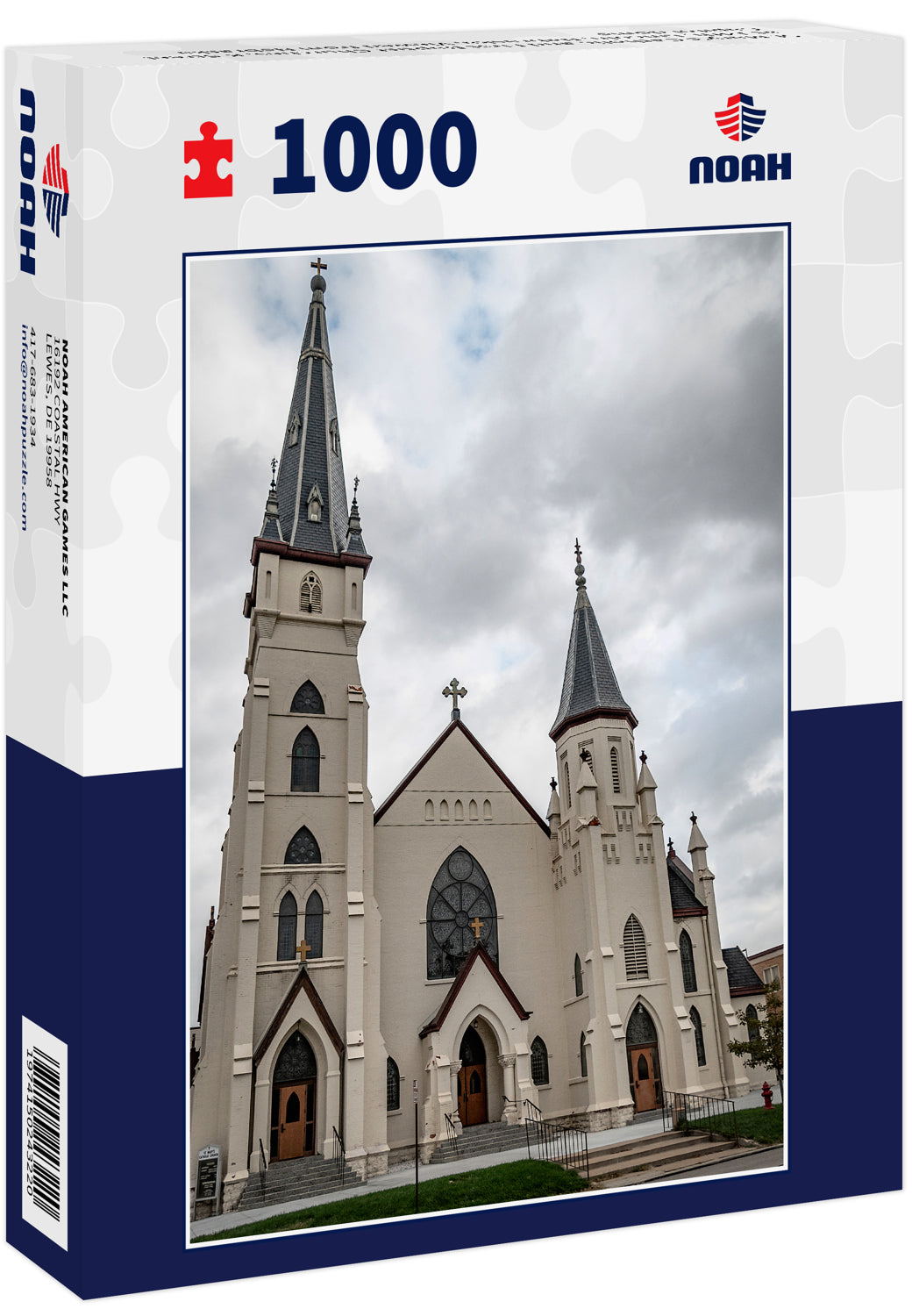 St Mary’s Catholic and First Baptist Churches, K Street at 14th, Lincoln, Nebraska, Viewed from Nebraska Capitol dome