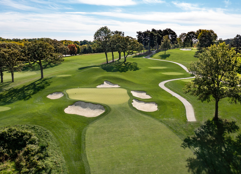 Aerial photos of a golf course in Omaha Nebraska