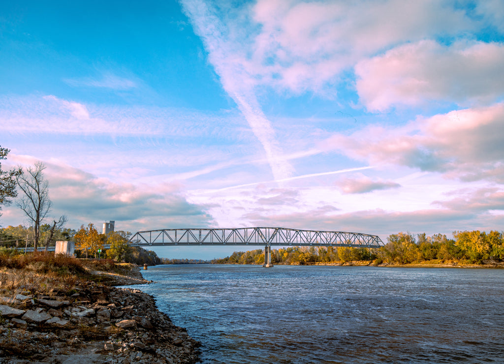 Brownville river bridge over missouri river, Nebraska