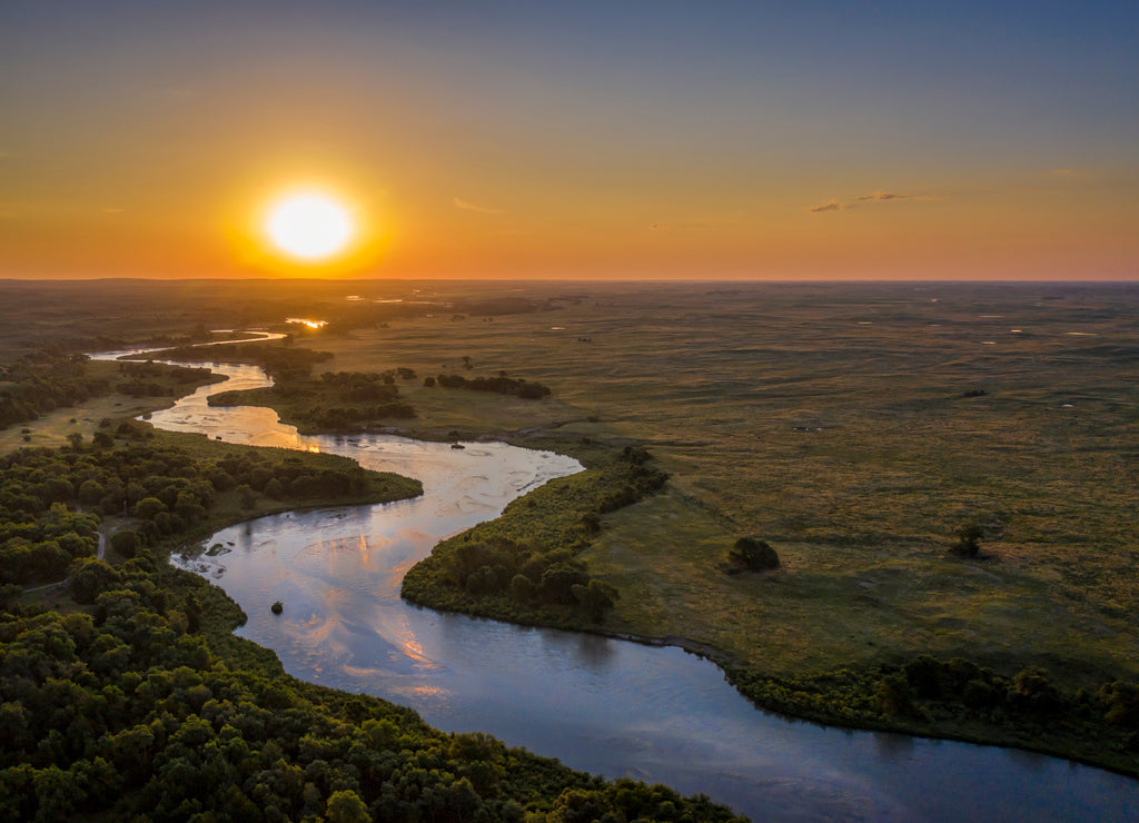 Sunrise over Dismal River, Sandhills Nebraska 