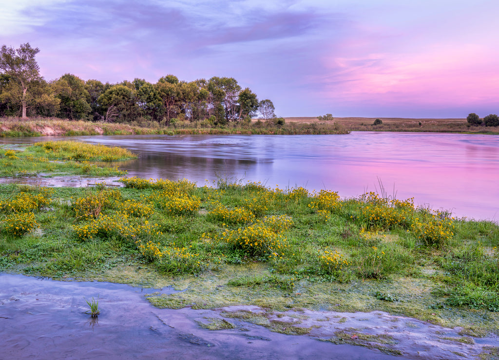 Dusk over Dismal River in Nebraska Sandhills