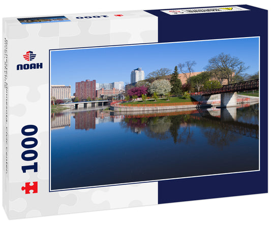 Rochester, Minnesota. Civic Center, River, Skyline