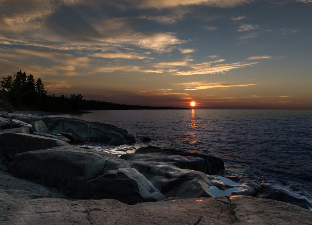 Sunrise on Lake Superior in northern Minnesota