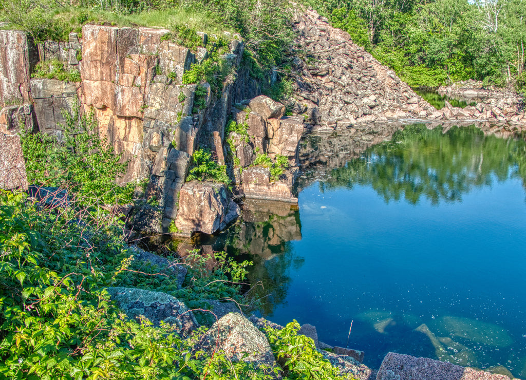 Former Quarry transformed into a City Park and popular Swimming Hole in St. Cloud, Minnesota