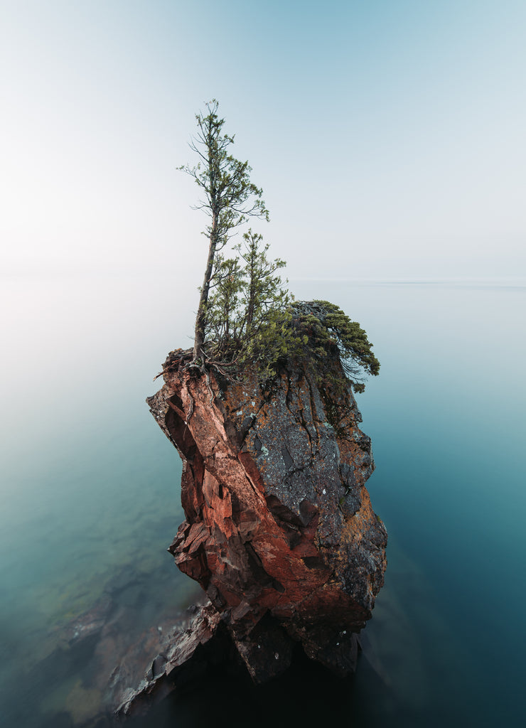 The rock at Tettegouche State Park during the summer, Lake Superior, Minnesota