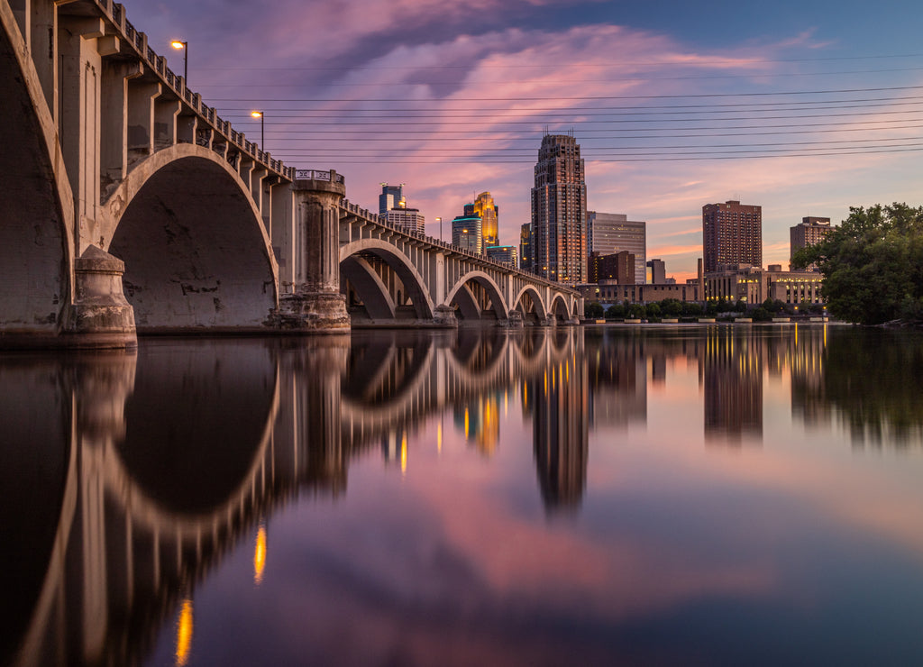 Minnesota, Minneapolis Sunset Reflection