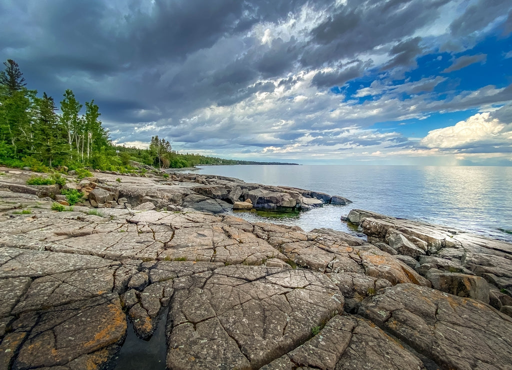 Storm clouds at Stoney Point on Lake Superior in Minnesota