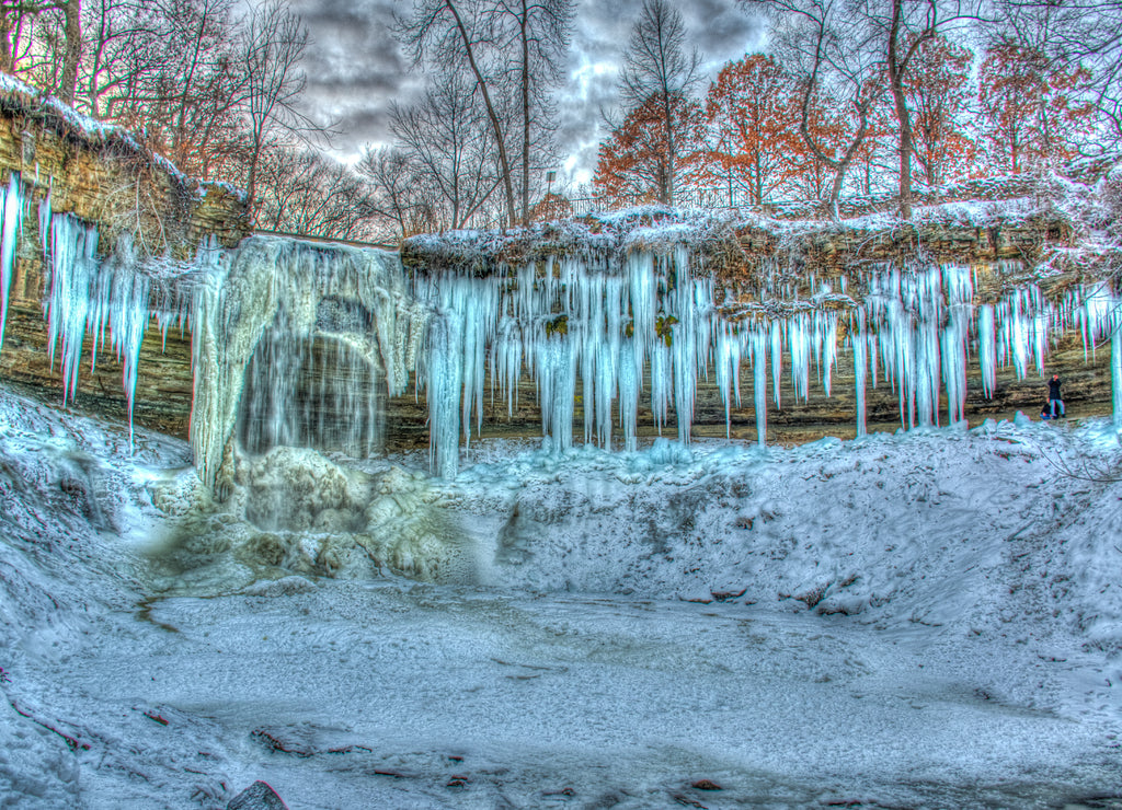 Frozen Minnehaha water falls Minnesota