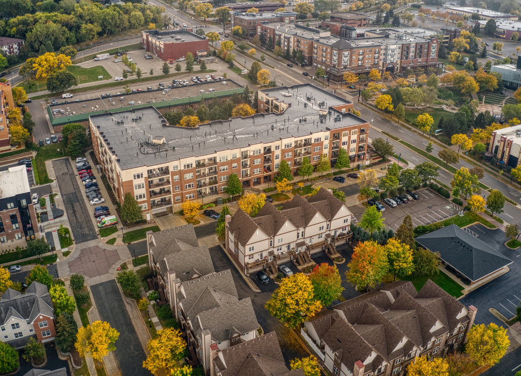 Aerial View of the Twin Cities Suburb of Burnsville, Minnesota