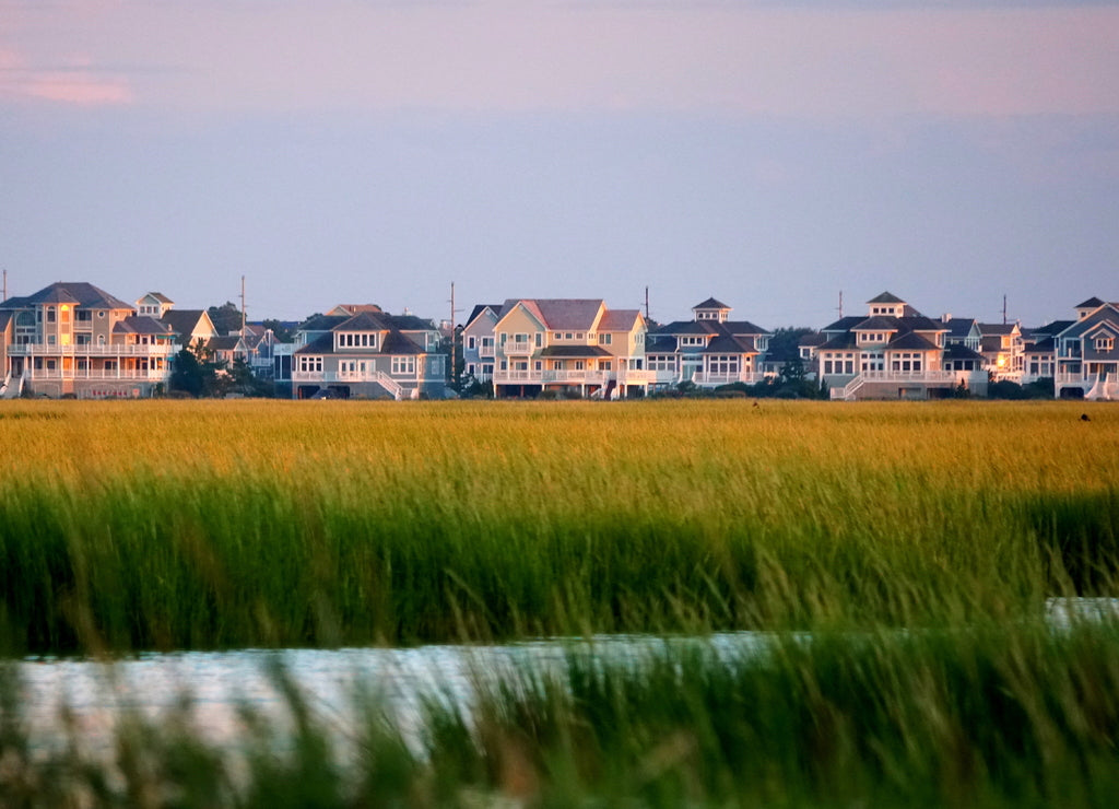 Beautiful waterfront homes by the bay near Bethany Beach, Delaware, U.S