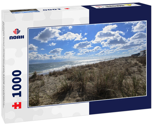 Bethany Beach, Delaware, USA: A long, low band of beautiful white clouds along the beach on the Atlantic Ocean