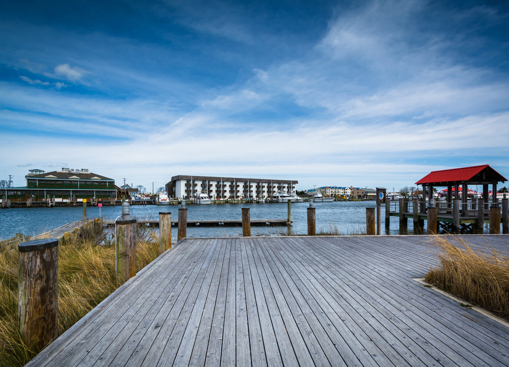 Pier in the Lewes and Rehoboth Canal, in Lewes, Delaware
