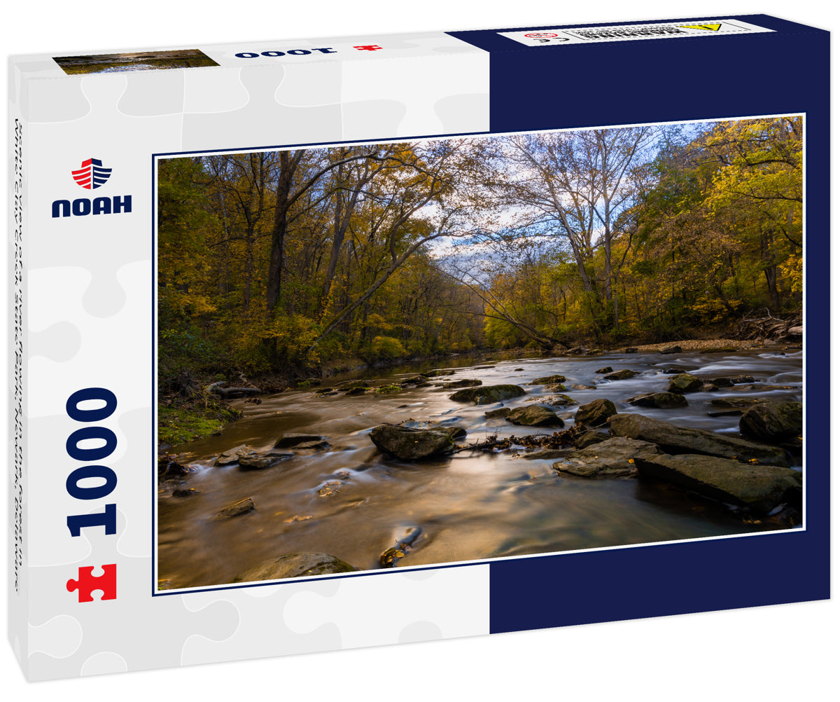 Scenic view of a river flowing in the forest in White Clay Creek State Park, Newark, Delaware