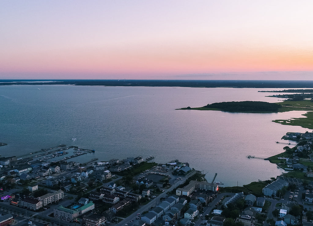 An aerial view of Dewey Beach, Rehoboth and the surrounding landscape in Delaware