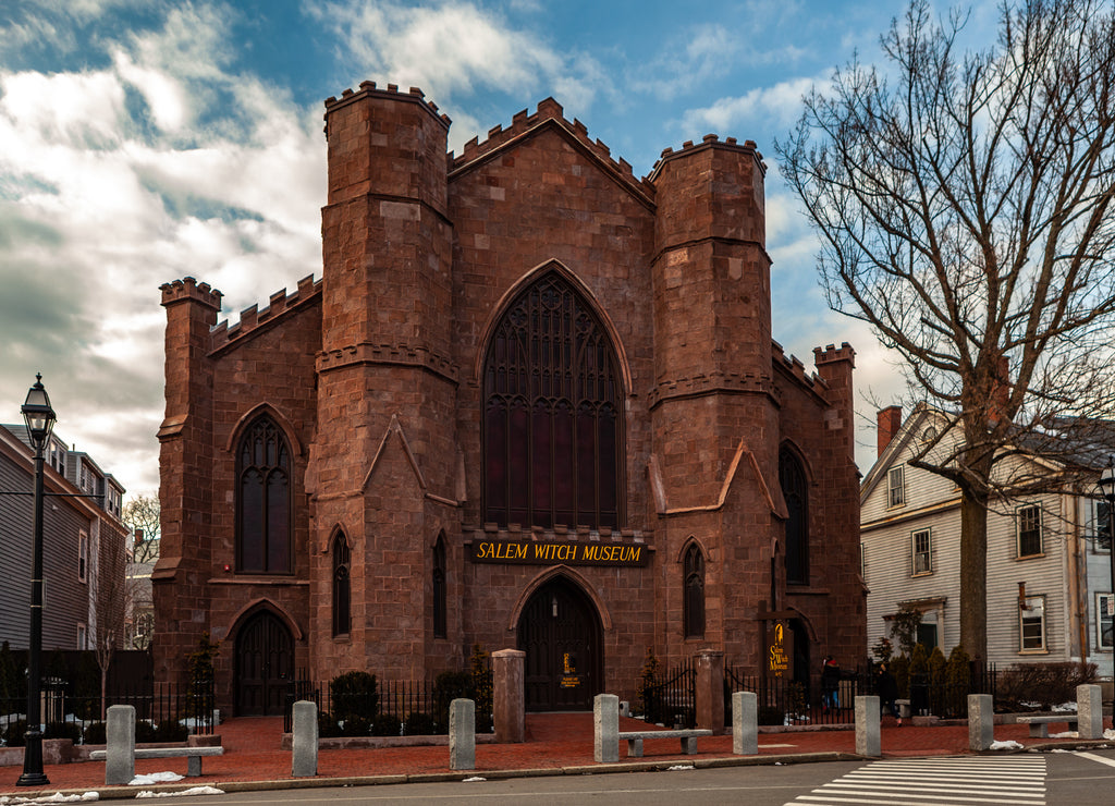 Salem Witch Museum, gothic styled, New England church type building, Salem Massachusetts