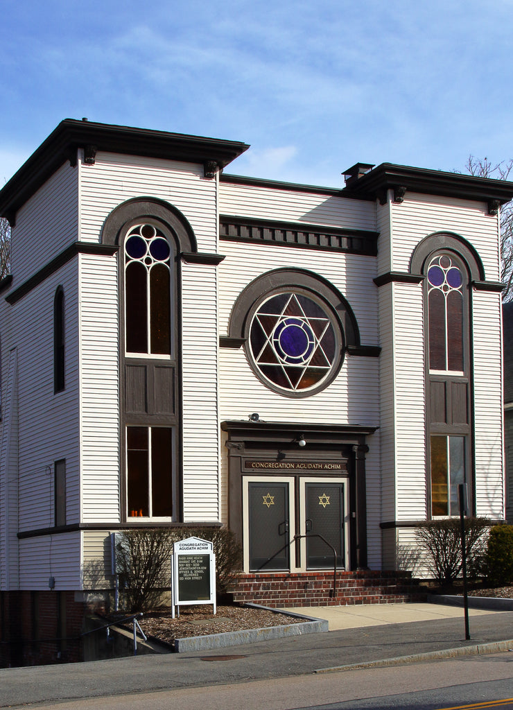 Historical synagogue in Taunton, Massachusetts, USA. Congregation Agudath Achim and the Jewish Community House