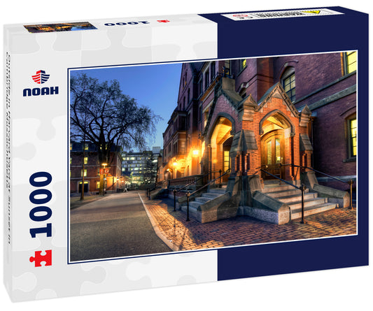 Outside in Harvard Yard at Sunset in Cambridge Massachusetts