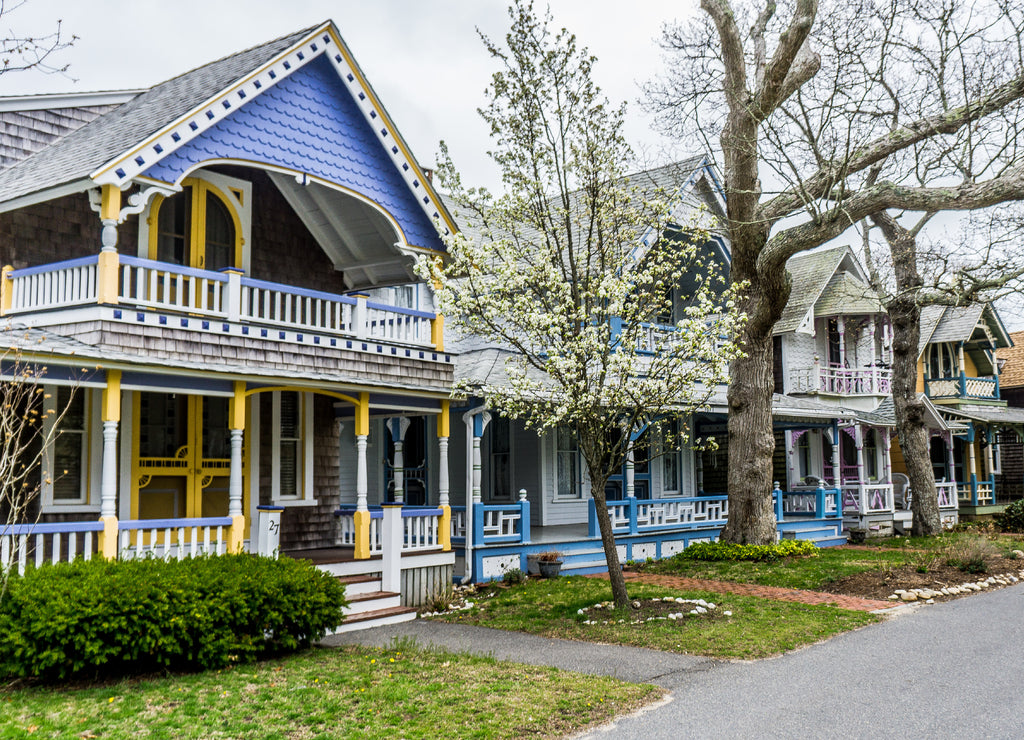 Gingerbread cottages in Oak Bluffs, Martha's Vineyard Massachusetts