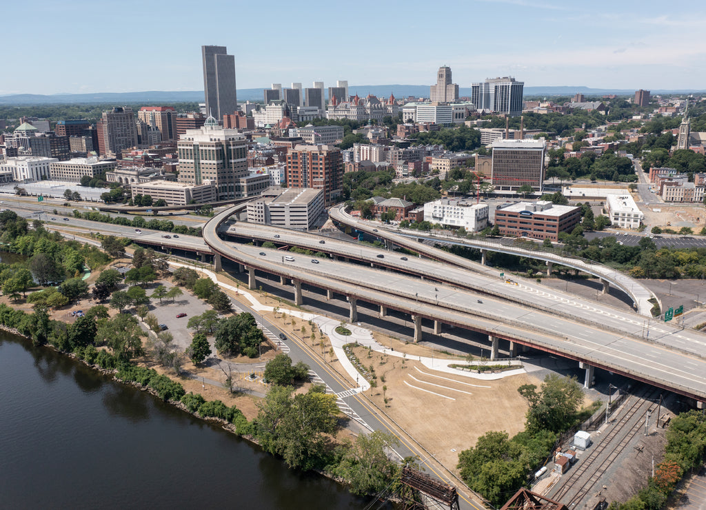 Springfield aerial with Highway, Massachusetts