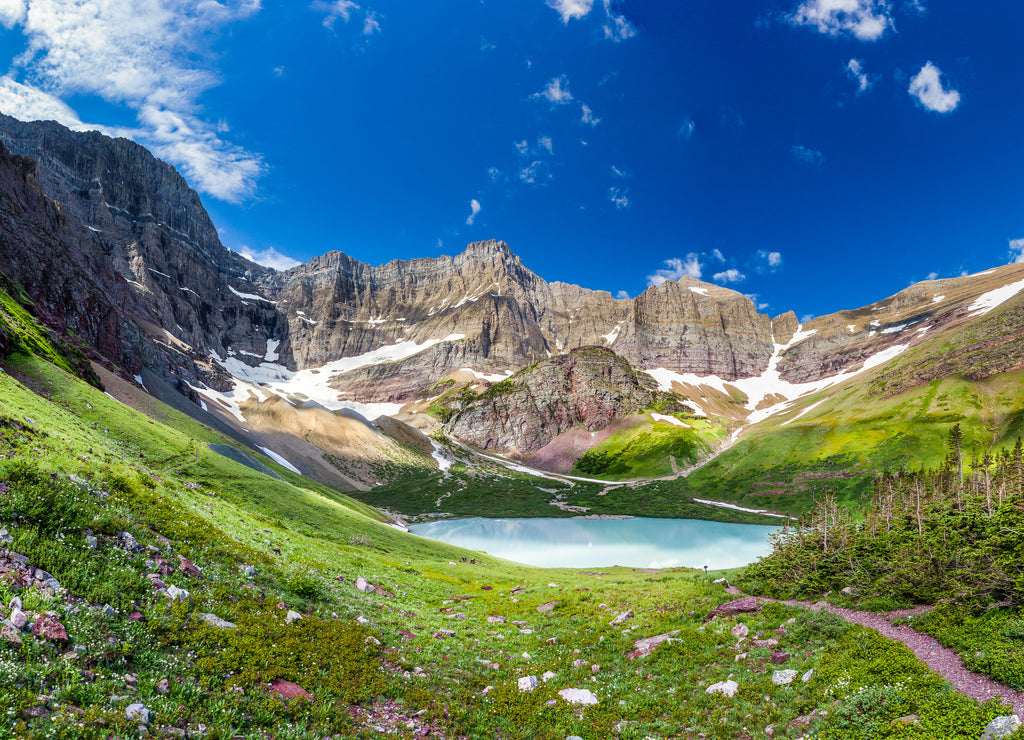 Cracker lake campground in Glacier national Park, Montana