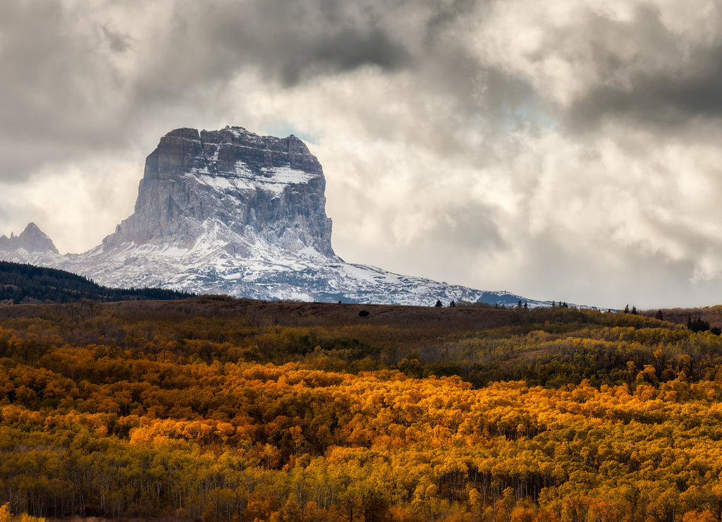 Chief Mountain in Autumn in Glacier National Park, Montana, USA