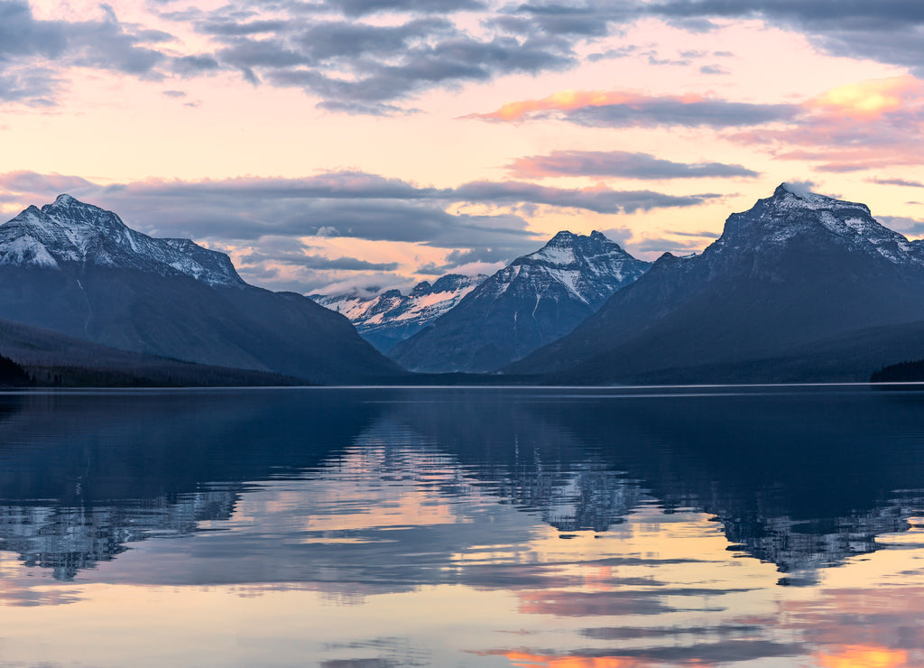 Lake McDonald in Glacier National Park, Montana, USA at sunset