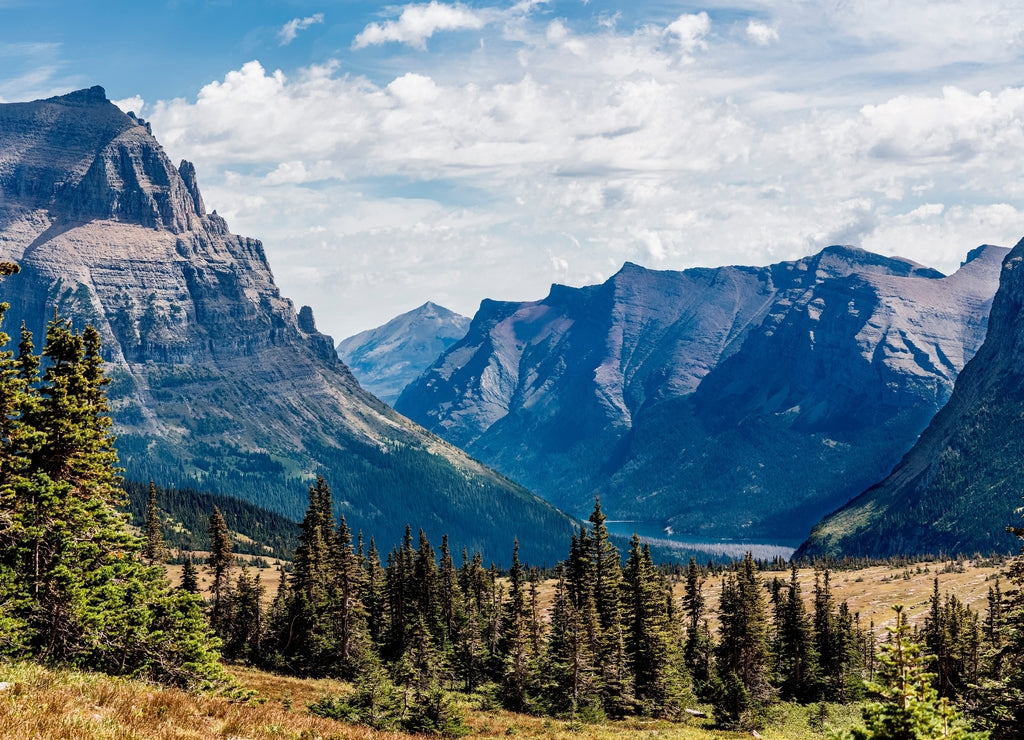 A view from Hidden Lake Trail in Glacier National Park, Montana, USA