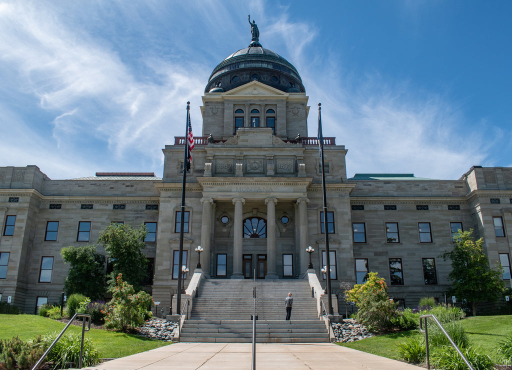 Steps to the Montana State Capitol building in Helena