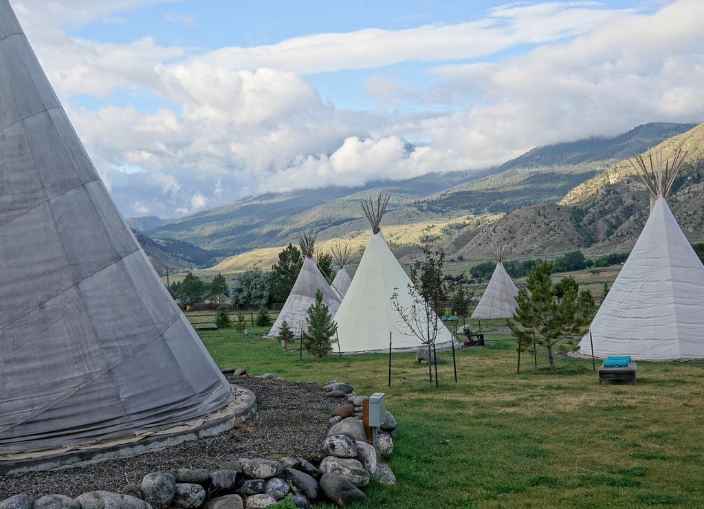 Indian tipis in campground, Montana