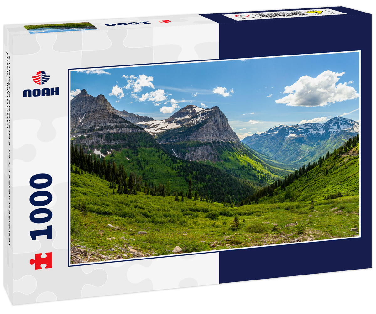 Sunny panorama in Glacier national park, Montana