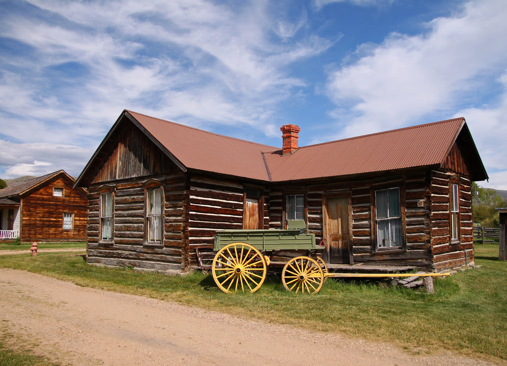 Buildings in the ghost town Nevada City, Montana