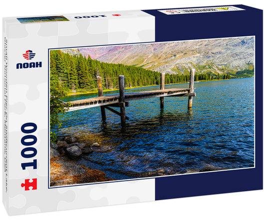 Small Wooden Pier On Swiftcurrent Lake, Glacier National Park, Montana, USA